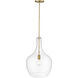 Lamara 1 Light 15 inch Vintage Brass Indoor Pendant Ceiling Light